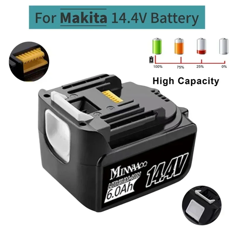 

Replacement 14.4V 6Ah Lithium Battery for MAKITA BL1430 BL1415 194066-1 194065-3 194559-8 MAK1430Li MET1821