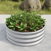 Outdoors Galvanized Elevated Garden Bed, Planter Elevated, Round Freedom Garden Beds for Gardening Vegetables, Fruits, Flowers