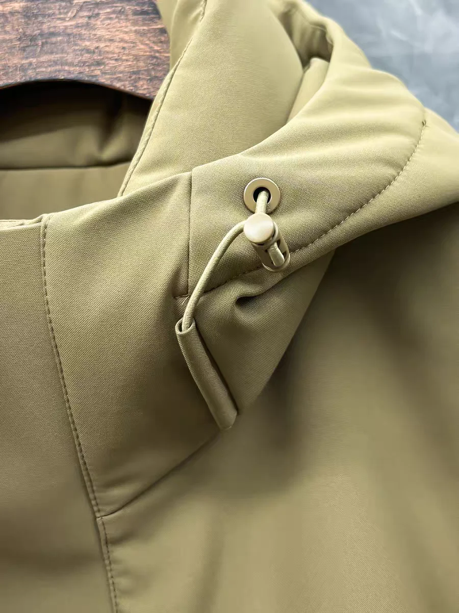 سترة LP Italian 25aw 90 White Duck Down بغطاء للرأس #4