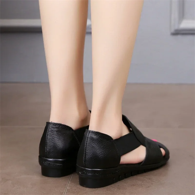 TIMETANG Summer Gladiator Rome Casual Sandals Women Shoes Sandalia Feminina Genuine Leather Wedge Heel Comfort Sandals
