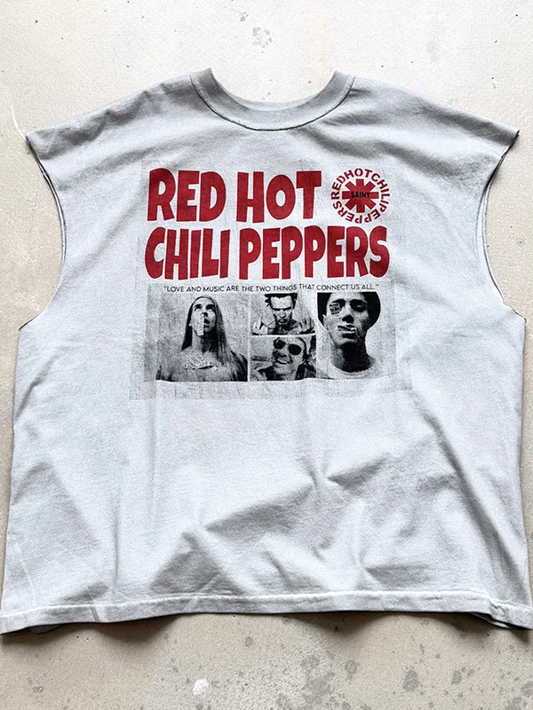 Saint X RP Limited Edition Distred Svel Vest T-irt Men's Faion Cotton round Ne aphic Tee ex Casual Wear