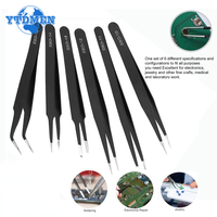 2/6pcs Anti Static Tweezers ESD-10/11/12/13/14/15 ESD Stainless Steel Tweezer Electronics Repair Tools Set