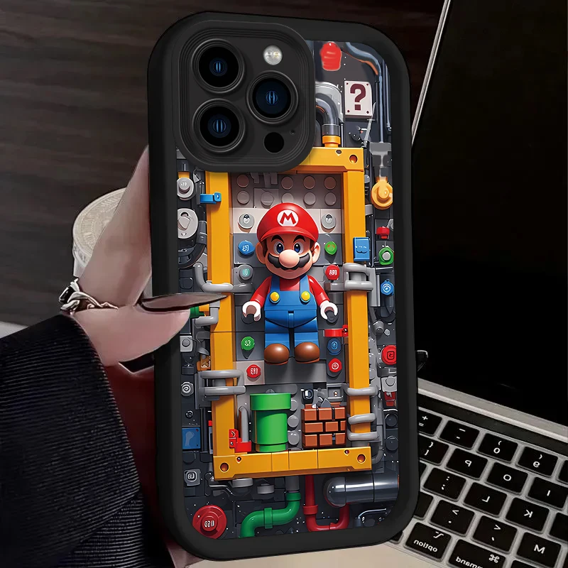 Soft Phone Case For iPhone 17 Air 15 16 16E 14 13 12 11 Pro Max X XS X S Max XR SE 2020 SE4 7 8 Building Blocks M-Marios Cover view 3