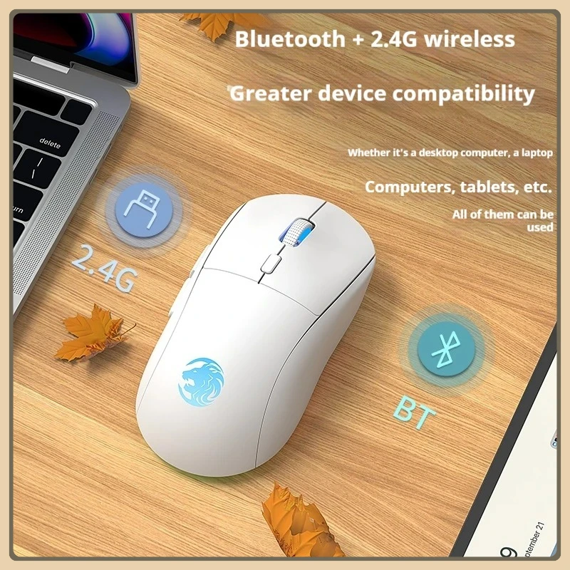

Мышь EWEADN G301, беспроводная Bluetooth, двухрежимная, бесшумная игровая мышь, перезаряжаемая, эргономичный дизайн для офиса, бизнеса и домашнего использования