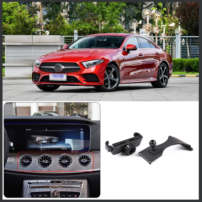 

For 2016-2021 Mercedes-Benz E-class CLS black ABS car styling air outlet mobile phone bracket car interior accessories