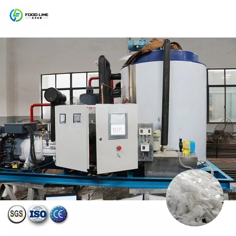 FL Industrial Flake Ice Generator 10-40 Ton/Day Ice Storage Room Included for Tunnel Construction Cooling