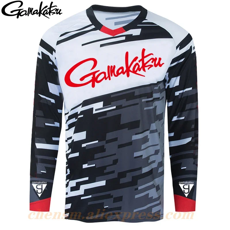 Gamakatsu Jerseys 2024 New Fishing Shirt Spring Summer Men Long Sleeve Outdoor Cycling Shirts Quick Dry Breathable Clothes