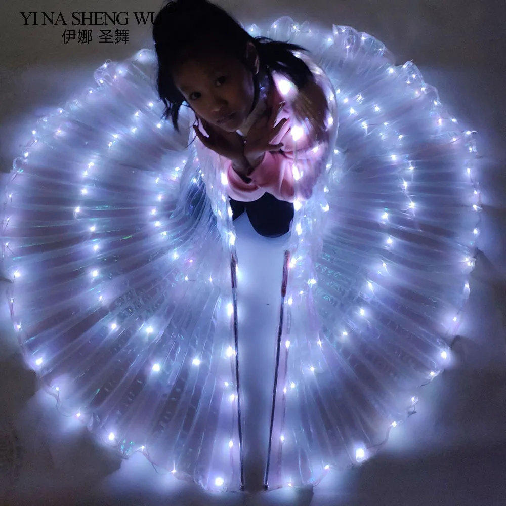 

LED Isis Wings, Belly Dance Wings, Light Up White LED Butterfly Wings, Glow Angel Dance Child Performance Clothing