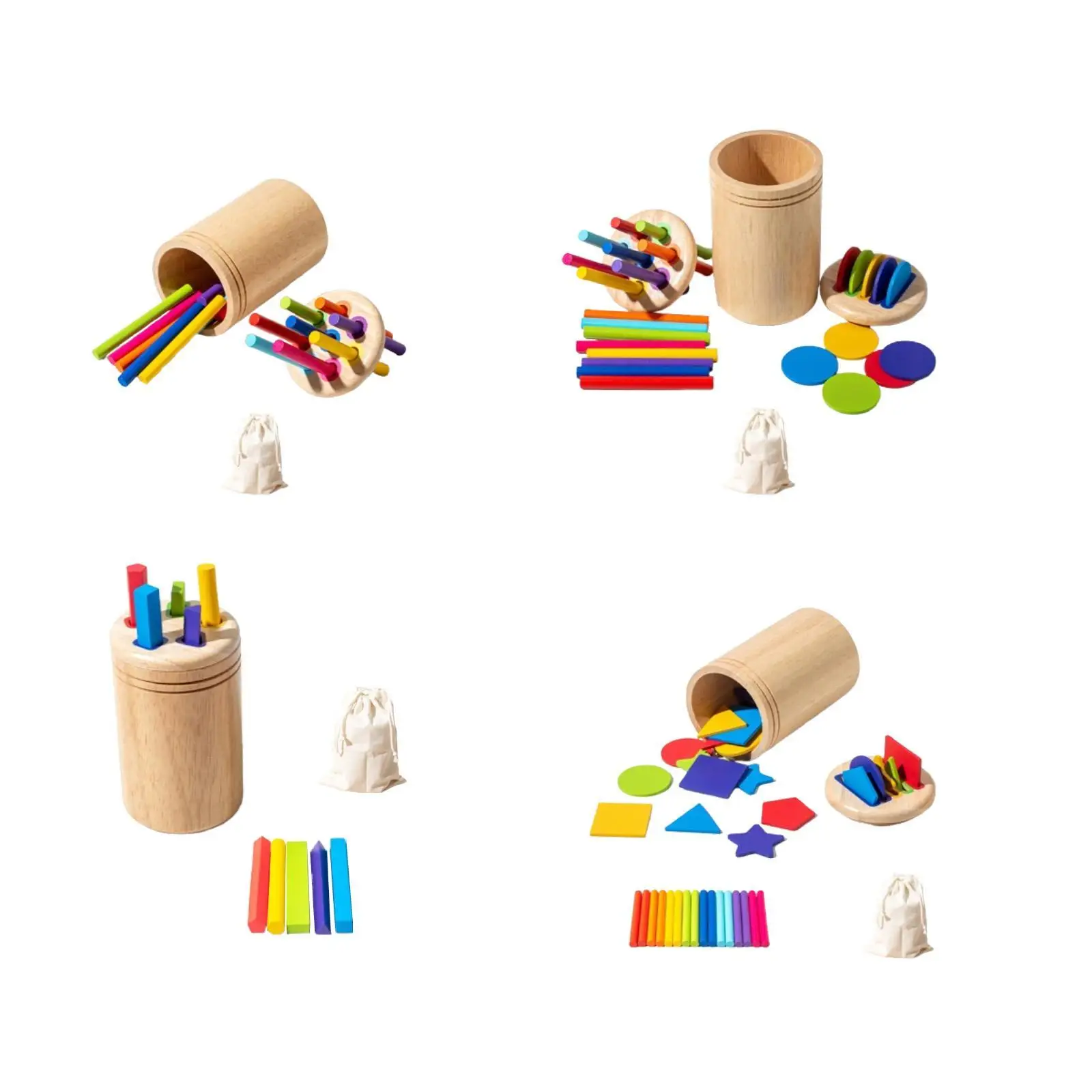 Color Sorting Sticks Sorting Cup Montessori Toddler Toys for 2 Year Old Kids