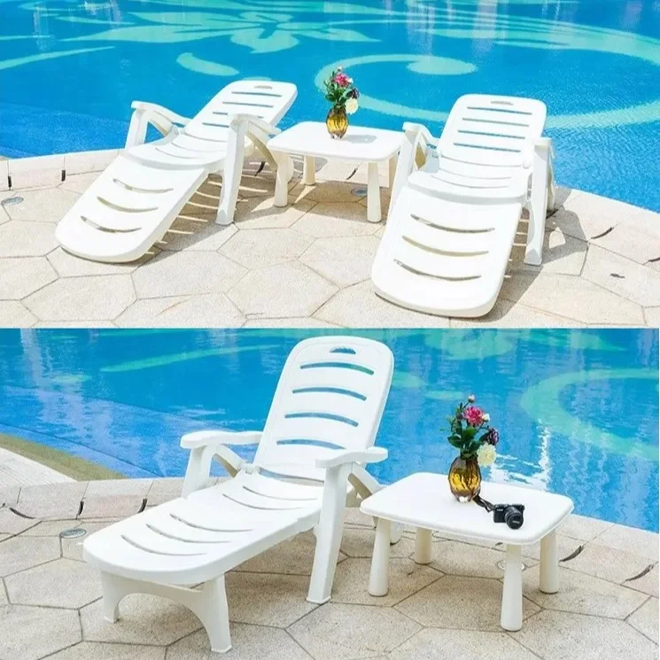 plastic moulded sun loungers outdoor beach beds white foldable plastic sun lounger