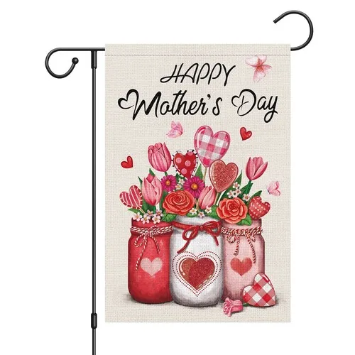 Louise Maelys Happy Mother's Day Garden Flag 12x18 Double Sided for Mom Burla... VVL YYX EEZ