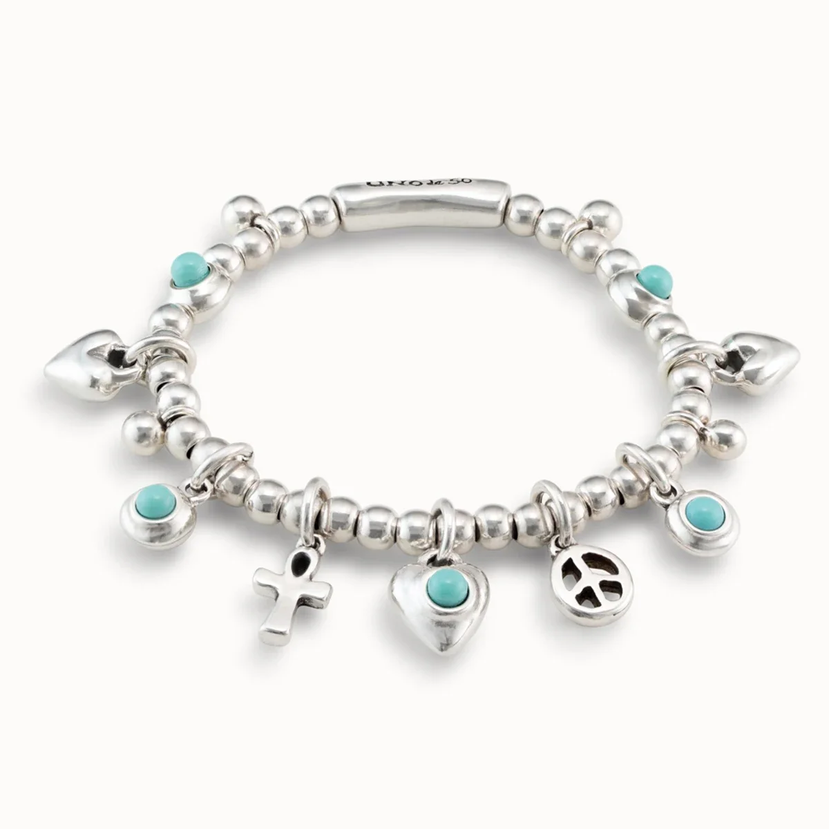 

UNOde50-Turquoise Ball Bracelet for Girlfriend, Original Charm, Romantic Jewelry, Valentine's Day Gift, New Product, Espa