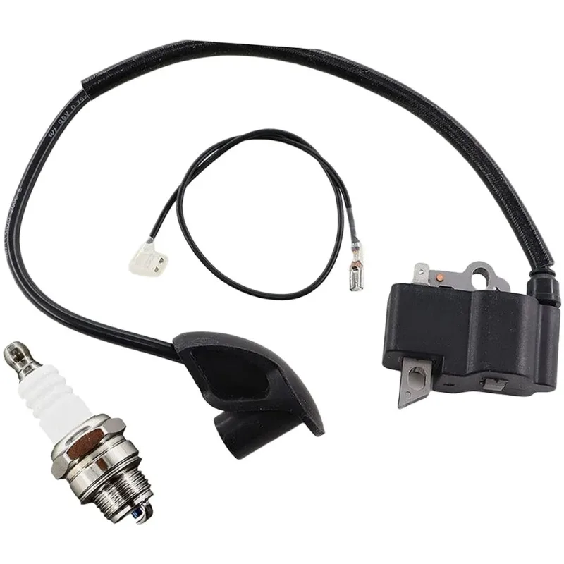 Ignition coil high voltage pack suitable for STIHL FS120 FS120R FS200 FS200R FS250 with spark plug