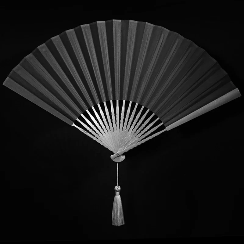 Titanium Alloy Folding Fan Chinese Style Metal Fan Chinese Men\'s Tai Chi Fan