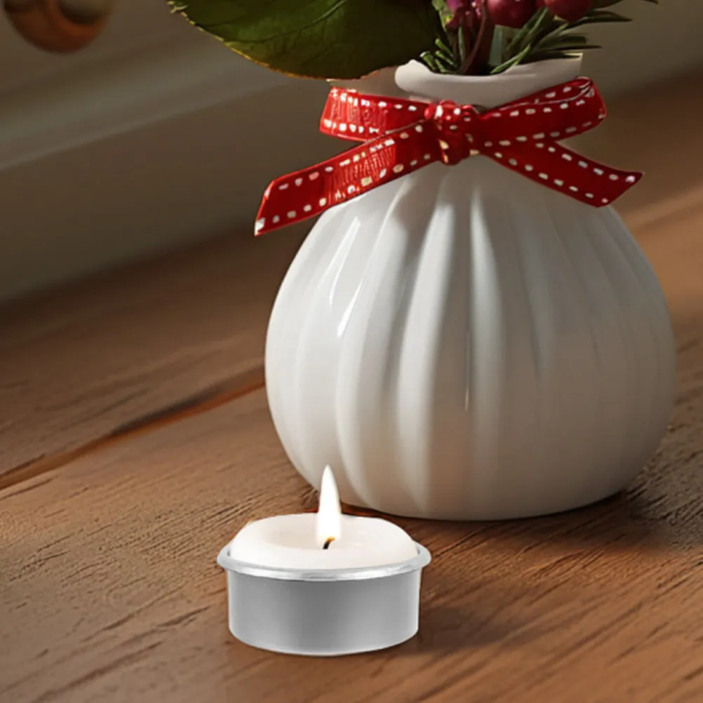 10Pcs Silver Flanged Empty Cup DIY Christmas Wreath Accessory Votive Holder Tea Light Stand Holiday Wedding Decor Home