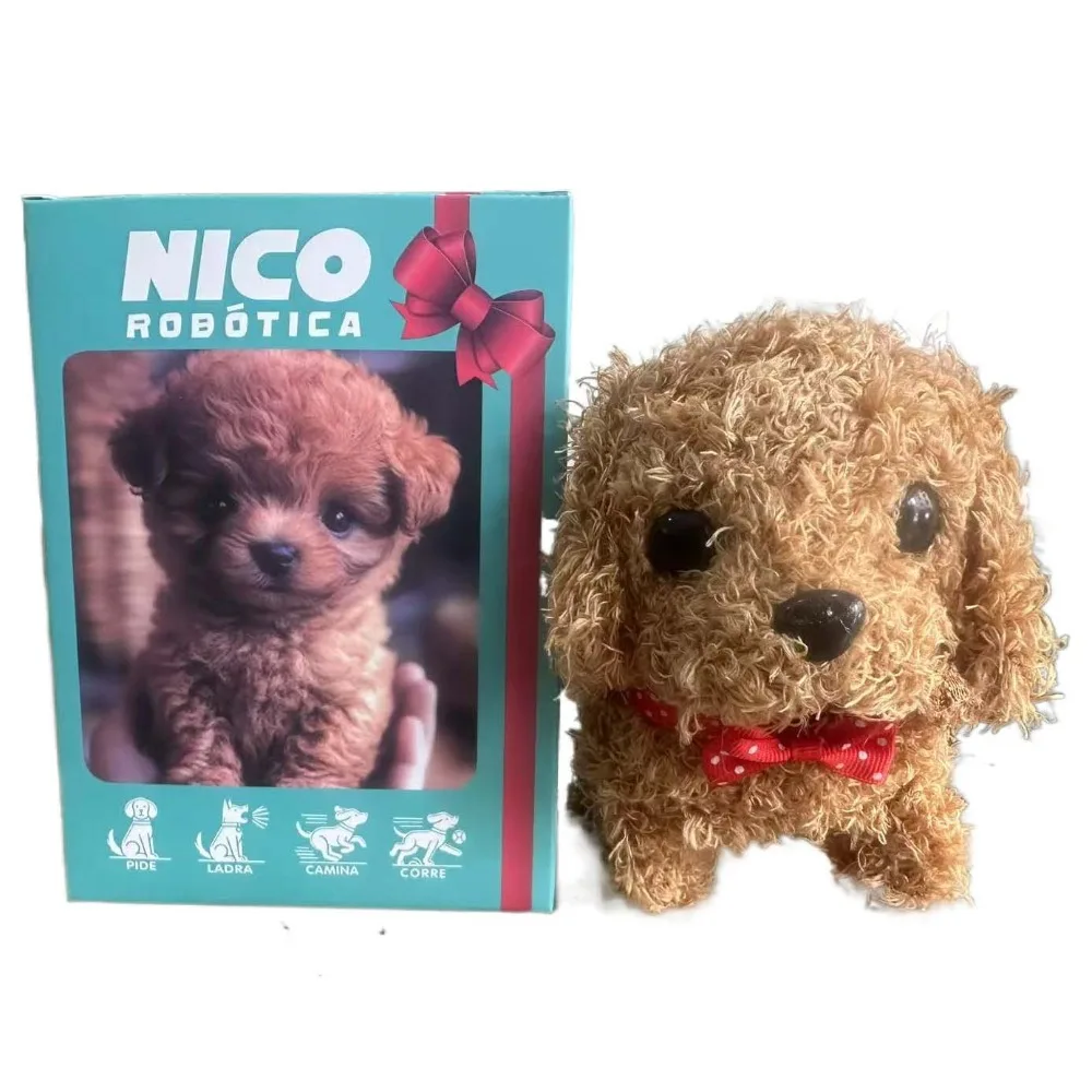 

Мягкие игрушки, реалистичный робот-симулятор щенка, интерактивный плюшевый робот-собака, мягкая плюшевая игрушка для лая, прогулочная собака, детская игрушка