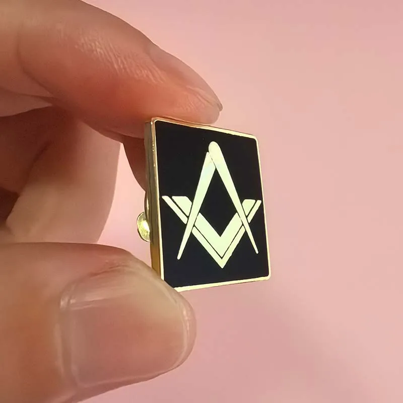 

50pcs lodge masonic free masons lapel pin freemasonry square metal badge craft souvenir