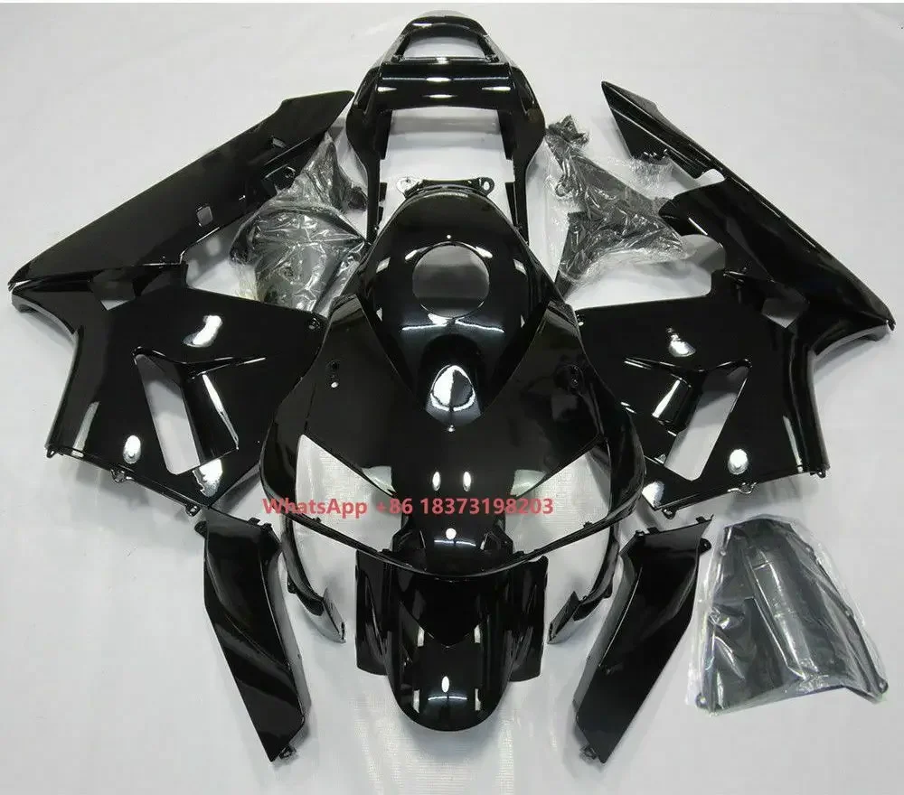 For Honda CBR600RR 2003 2004 Bright Black ABS Plastic Motorcycle Fairing Kit Bodywork with Heat Shield and Bolt Box