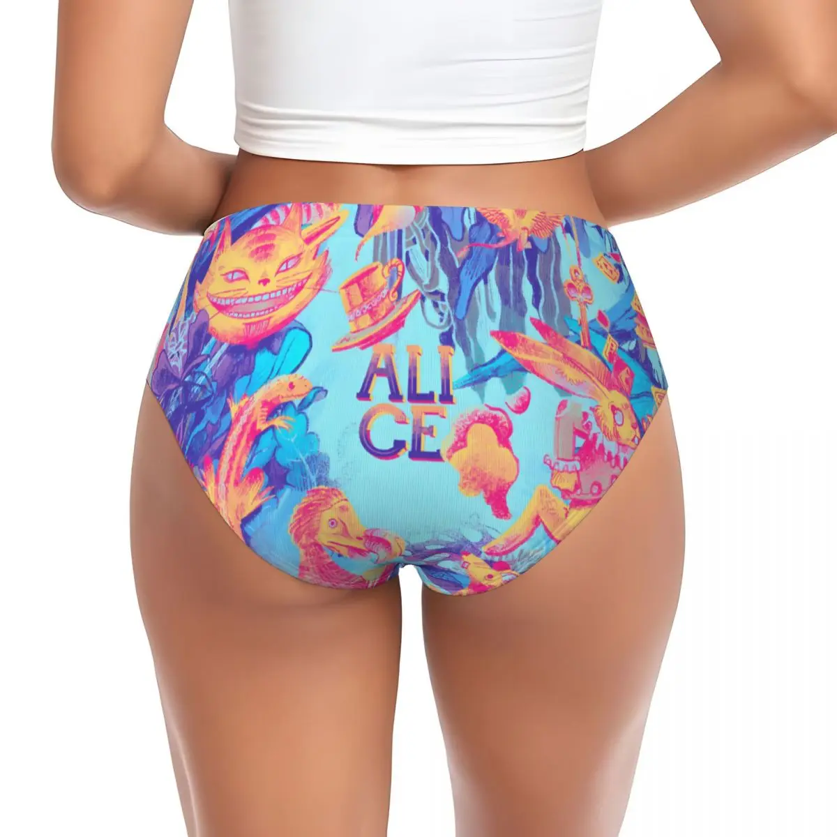 مخصص أليس في بلاد العجائب مضحك ملخصات الملابس الداخلية النساء سراويل فيلم تمتد مريحة