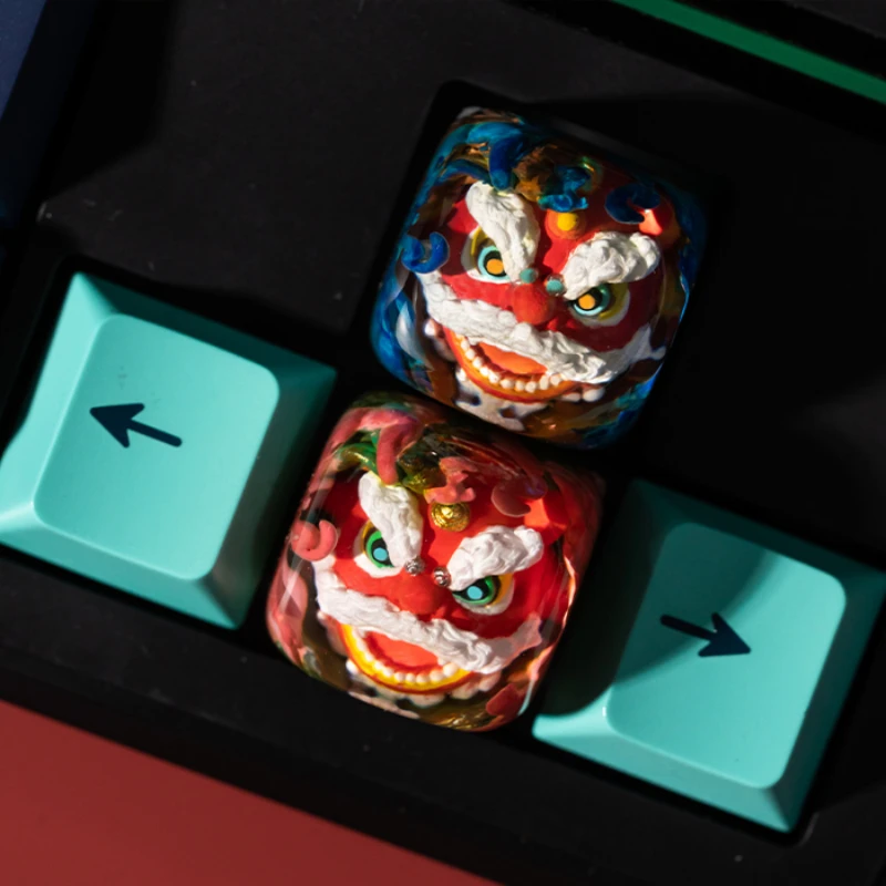 New Lucky Auspicious Animal Artisan Point Keycap Custom Handmade Keyboard Cap Personality Mechanical Keyboard Accessories Gift