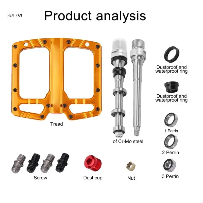 

Mountain Bicycles Pedals 3 Bearings Light weights Bicycles Platform Pedals Strong Aluminum Alloy Bicycles Flat Pedals M89D