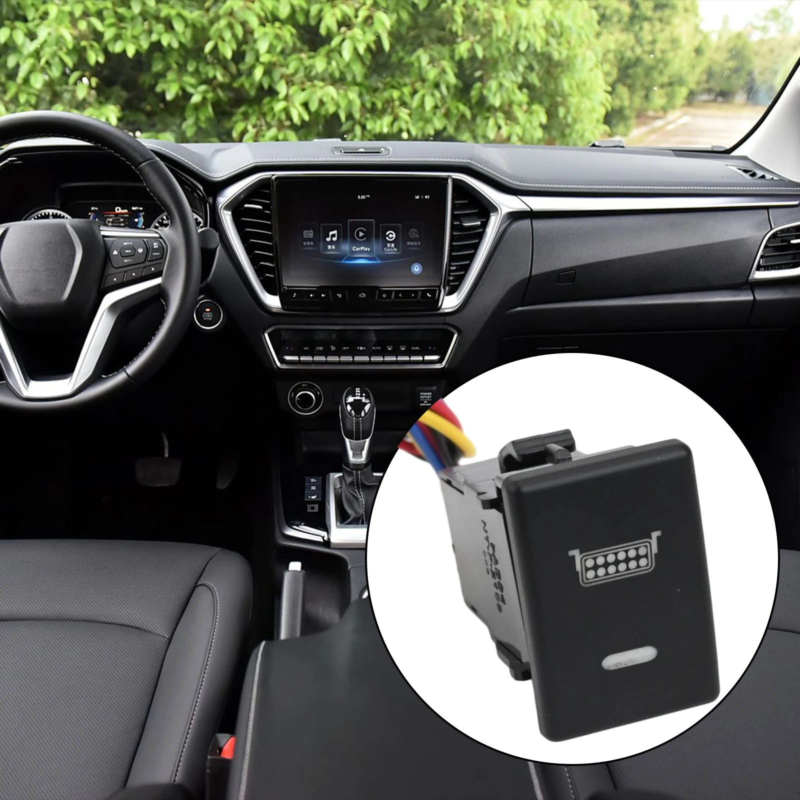 BLACK LED Instrument Panel Switch Dashboard Control Button 3A Current Rating Amber And Red LED Dashboard Fitment