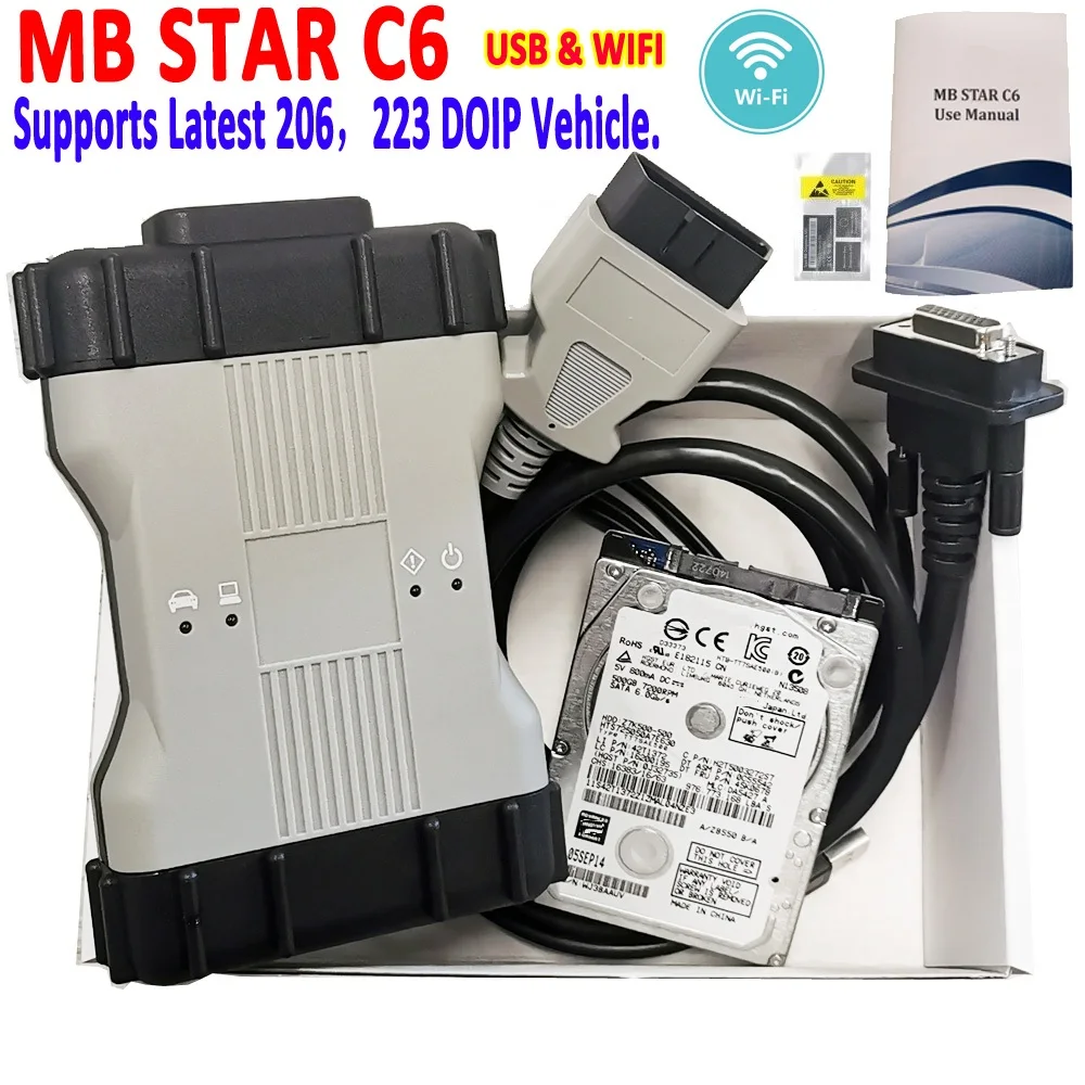 

New MB Star C6 With Software Auto Diagnosis tools Optional C6 With Laptop E6420 WiFi DOIP Support Latest 206 223 DOIP Vehicle