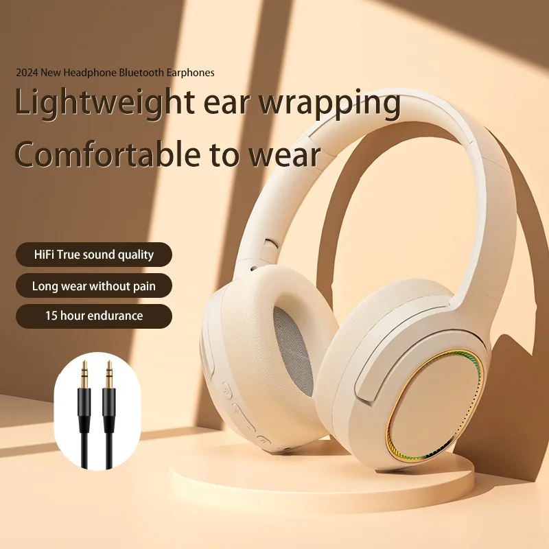 P2963 auricolari auricolari Wireless Blutooth TYPE-C RGB Glow Gaming Ear Phone cuffie Bluetooth cuffie con cancellazione del rumore Hifi