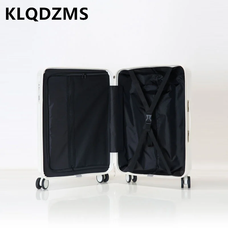 KLQDZMS-Valise à Roulettes Multifonctionnelle avec Ouverture Frontale, Chariot de Chargement USB, Bagage pour Ordinateur Portable, 20 Pouces, 22 Pouces, 24 Pouces, 26 Pouces