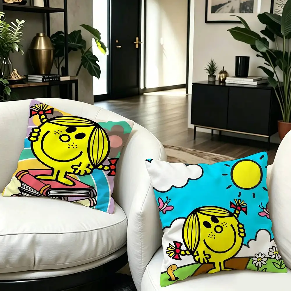 Children M-Mr Men L-Little Miss Cushion Cover Polyester Sofa Cushions Decorative Throw Pillows Home Decoration Pillowcover