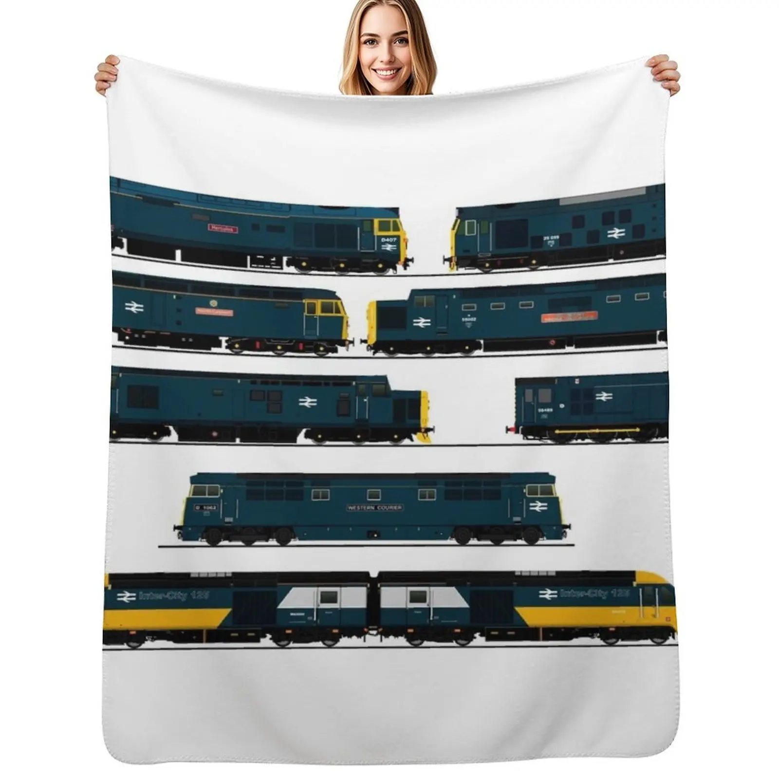 

BRITISH RAIL LOCOMOTIVES Throw Blanket wednesday Comforter decorative Plaid Blankets