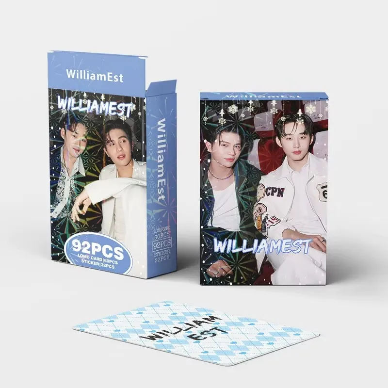 92Pcs/Set WilliamEst Thai BL Idol Pack 60 HD Couple Photocards 32 Decor Stickers Lomo Cards Fan Collection Gift