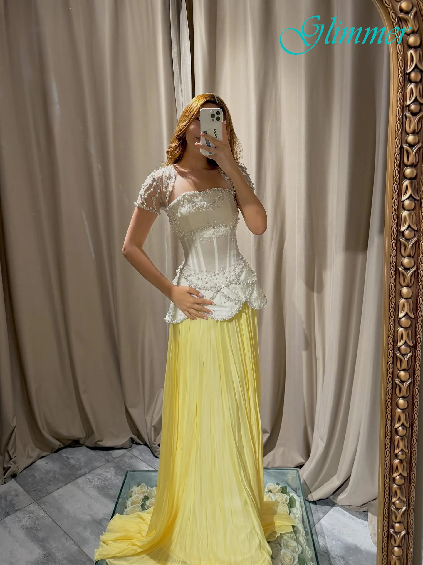 

Customized A-Line Square Collar Elegant Formal Evening Dress Delicate Fashion Party Dress Modern High Quality Prom Dress