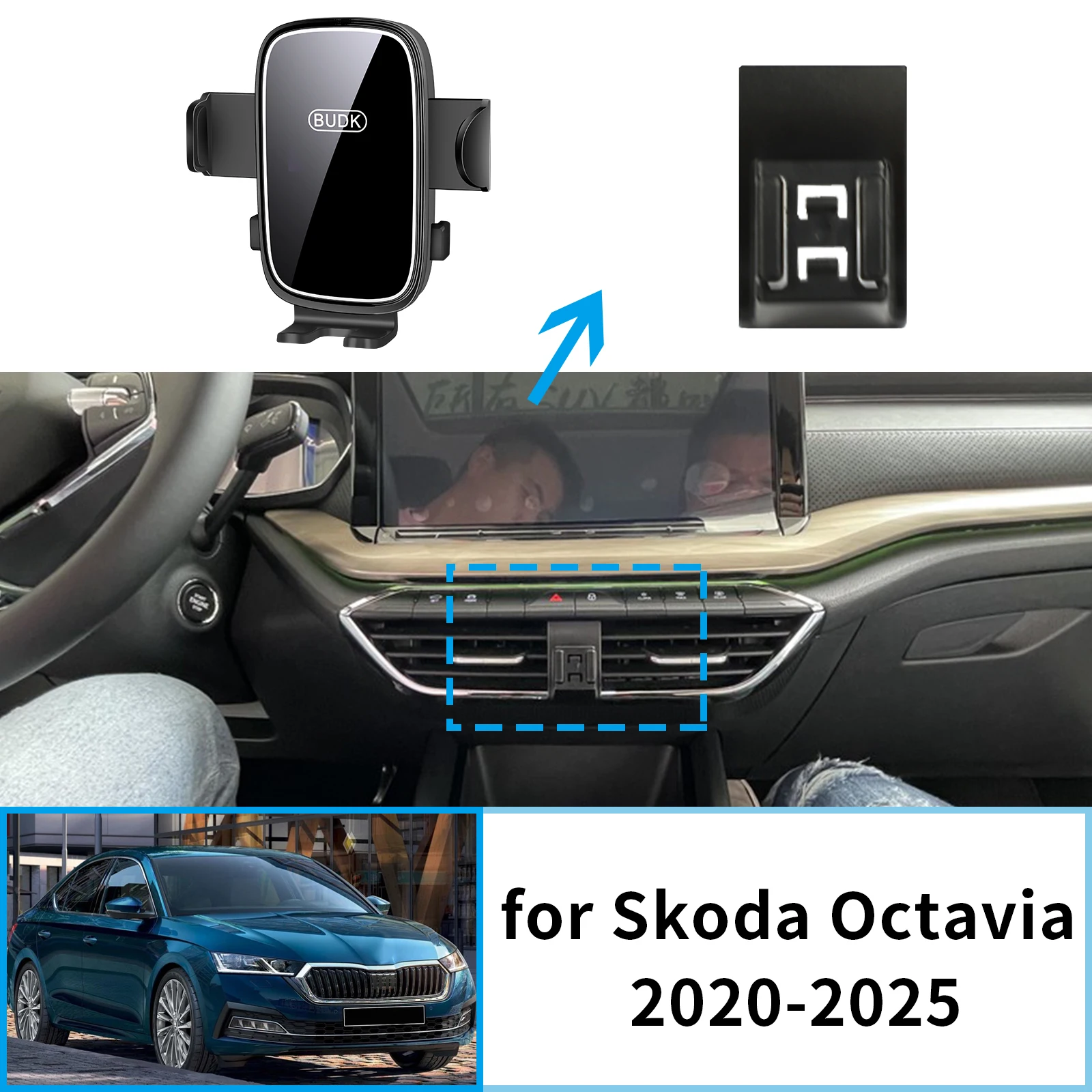 

for Skoda Octavia A8 2020-2025 Navigation Phone Holder Mount Customized Car accessoires