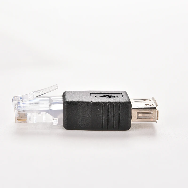 Black Portable USB A Female To Ethernet RJ45 Male To USB 2.0 AF A Female Adapter Connector Network Cable Ethernet Converter Plug