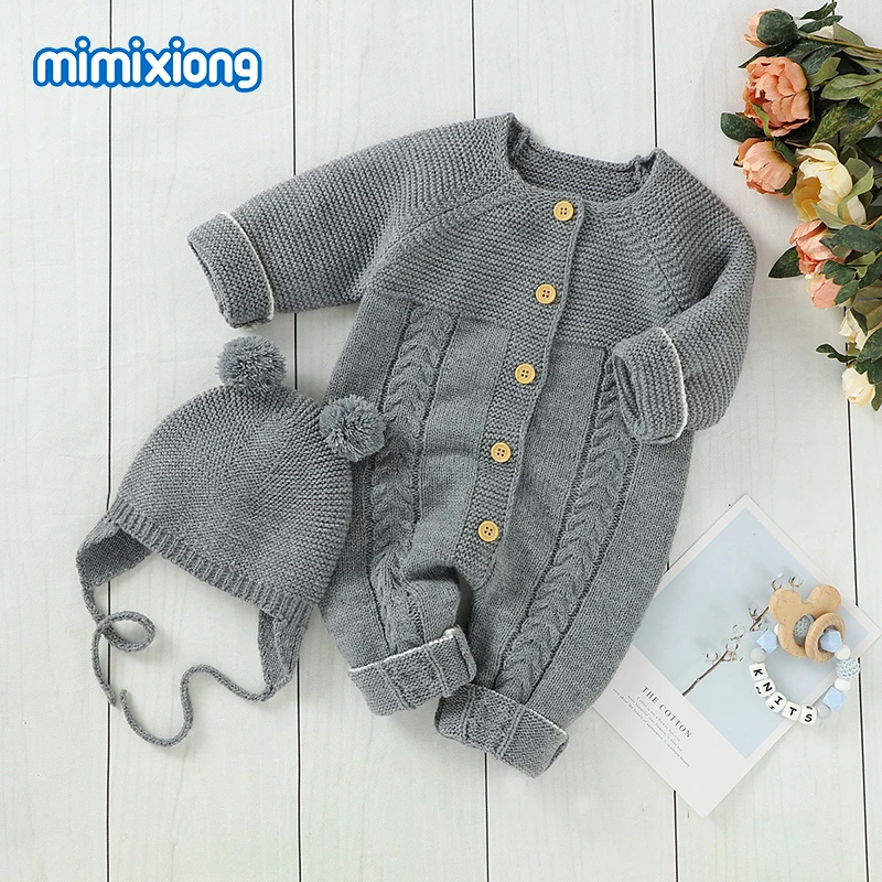 Baby Rompers Clothes for Newborn Infant Boys Girls Knitted Jumpsuits Long Sleeve Toddler Autumn Winter Overalls Children Outfits