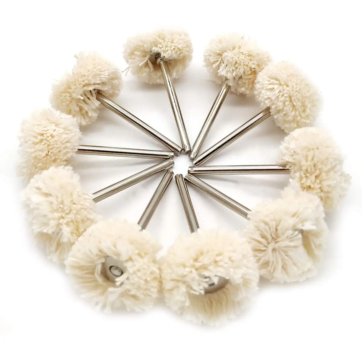 10pcs Cotton Polishing Buffing Wheel, Abrasive Buffing Brush Wheel for Dremel Cordless Rotary Tool Kit Crystal Resin