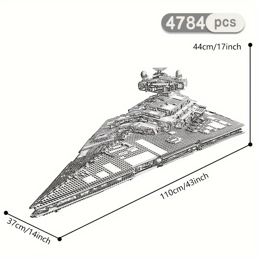 Blocs de construction de vaisseau spatial ultime, 4784 pièces, avec figurine, modèle de vaisseau spatial détaillé, briques à assembler, cadeaux pour adultes