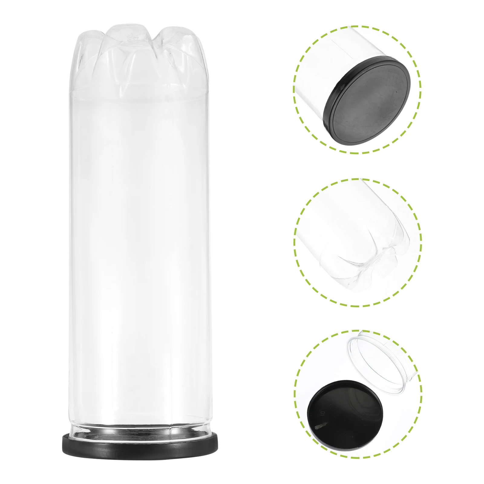 

4Pcs Tennis Holder Portable Tennis Bottle Transparent PVC Container Black Lid for Sports Durable Storage Solution Balls