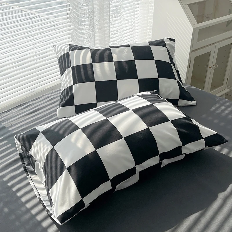 Checkerboard Bedding Comforter Set with Pillowcase bed sheet Single Full Size Bed Linen Duvet Cover Set Queen/King Double Single