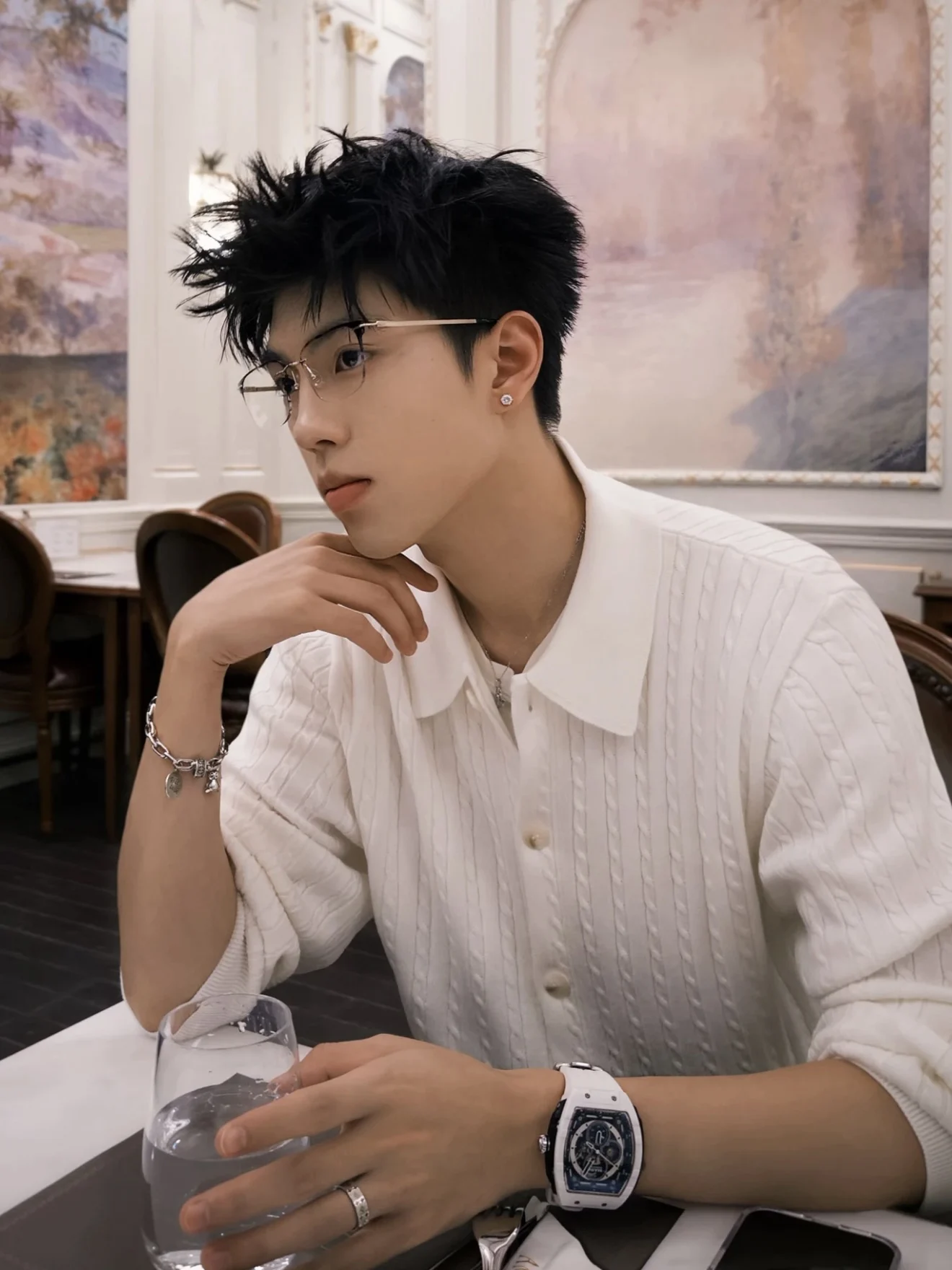 

Retro Thin Stripe Linen Knitted Cardigan Sweater Men's Autumn Winter Loose Fit Casual Long Sve Warm Color Knitwear