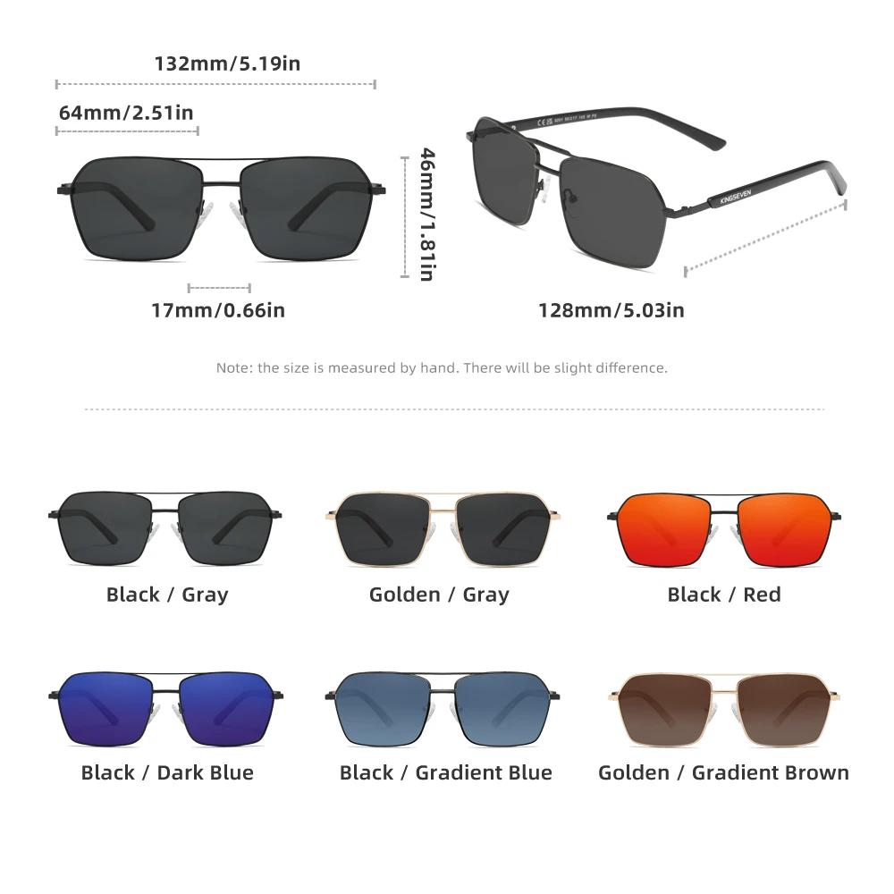 KINGSEVEN Mode Große Rahmen Sonnenbrille Kausalen Leopard Frauen Männer Polarisierte UV400 Objektiv Aluminium Gläser Fahren Outdoor Brillen – Detail 1