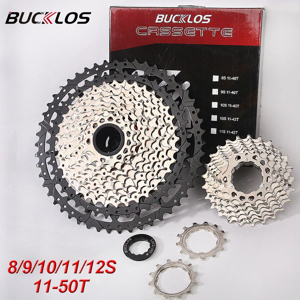 BUCKLOS MTB Road Bike Cassette 11-52T Bicycle Flywheels for Shimano HG Sprocket 8/9/10/11/12 Speed 12V K7 Cycling Freewheel Part