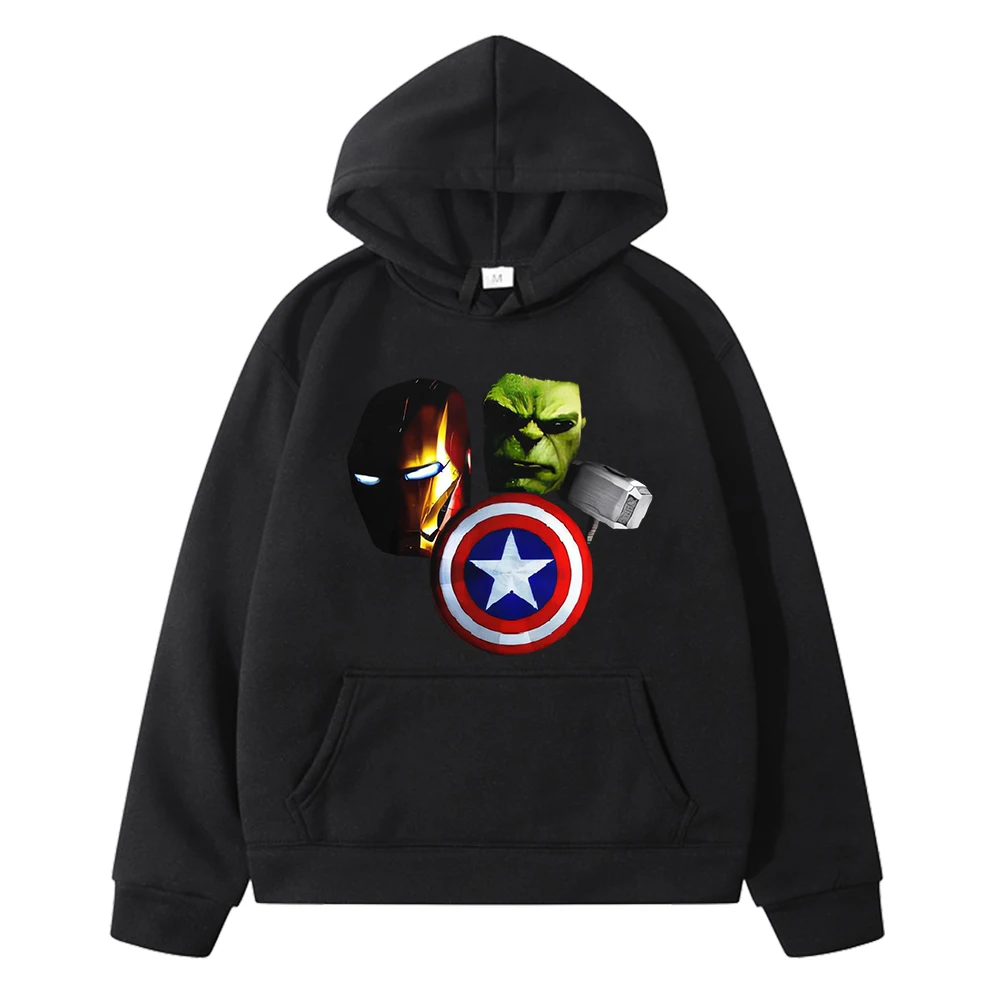 Superman print anime hoodie hoodie Fleece sweatshirt  Cute pullover Autumn Marvel Kawaii jacket y2k sudadera kids clothes girls