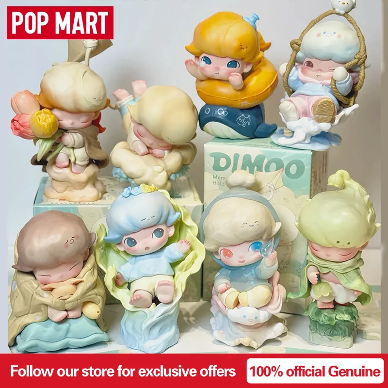 

POP MART, оригинальные воспоминания Dimoo, серия фигурок, слепая коробка, игрушка, кавайные настольные украшения, модель, загадочная коробка, подарки для детей и друзей