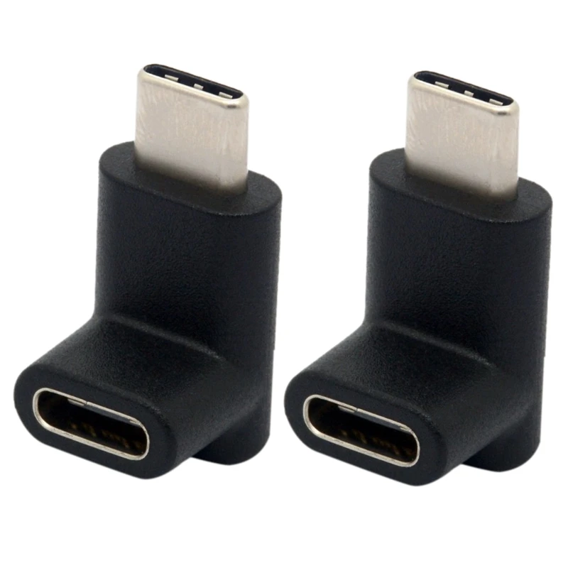 2X 90 Degree Type C Adapter, USB C Male To Female Adapter Upward And Downward Angled USB-C USB 3.1 Type-C Connector