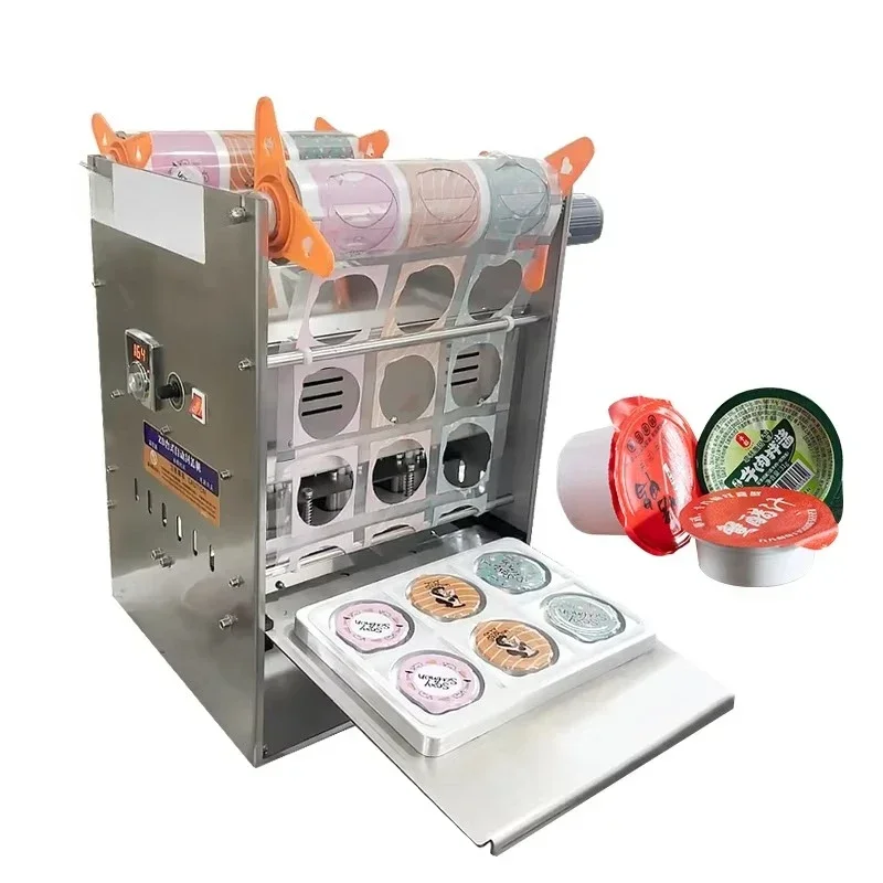 Sauce Cup Sealer  for Tomato Sauce Salad DressingSemi-auto Packing Machine Paper Plastic Film Yogurt Coffee Cup Sealing Machine