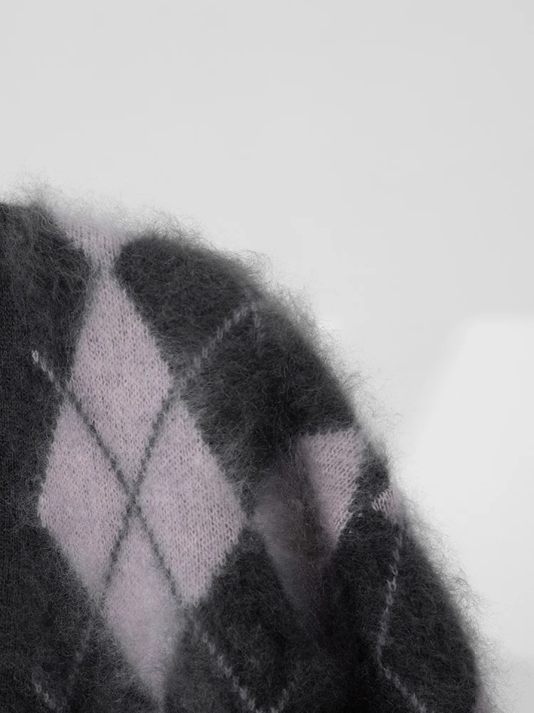 Wysokiej jakości damski sweter 100% kaszmirowy Klasyczny różnokolorowy różnokolorowy kardigan z dekoltem w szpic Jesień Zima Luksusowy design