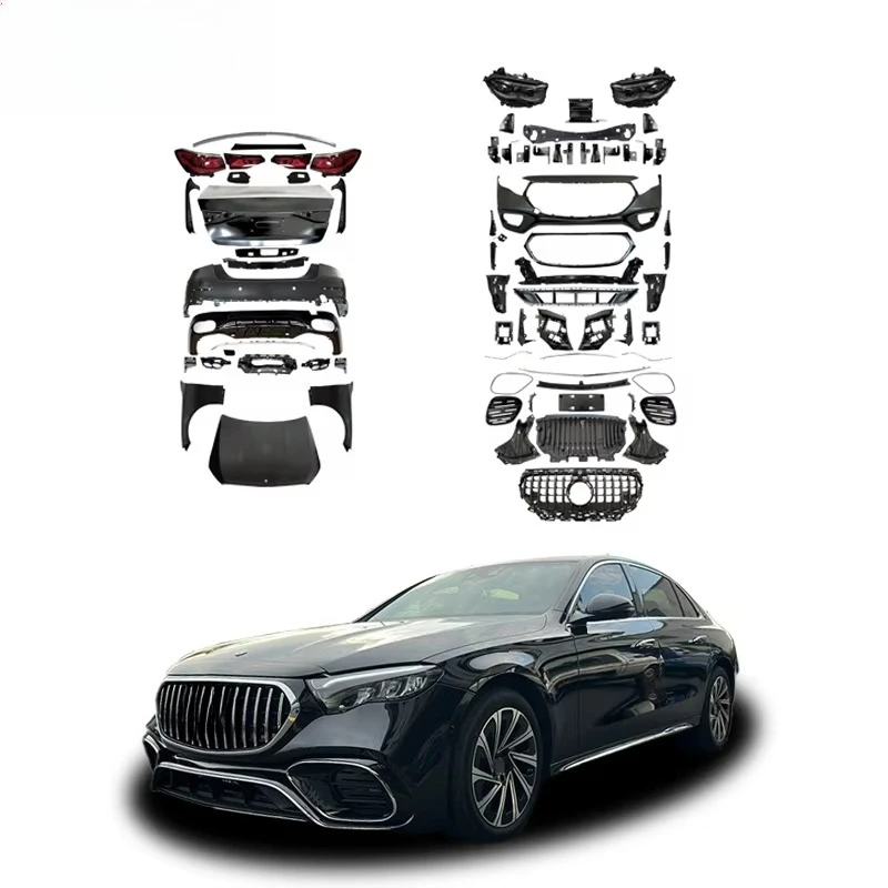 W213 E Class Front Bumper Grille New Red PP Plastic Car Accessory Body Kit for W214