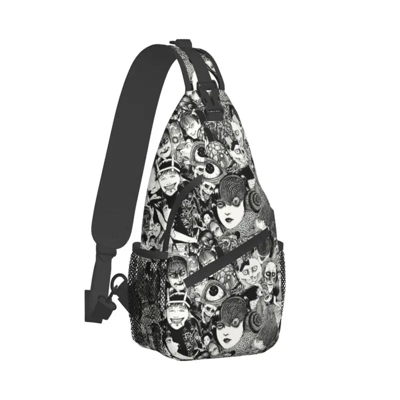 Junji Ito-mochila cruzada con tirantes para hombre, bolso de pecho de hombro de Manga de terror personalizado, mochila de viaje